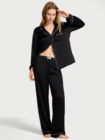 Сатинова піжама Signature Satin Shine Long Pajama Set Victoria's Secret