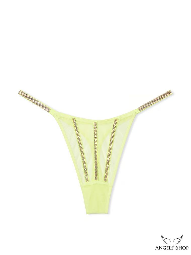 Женские трусики со стразами Sheer Shine Thong Panty Victoria's Secret , XL