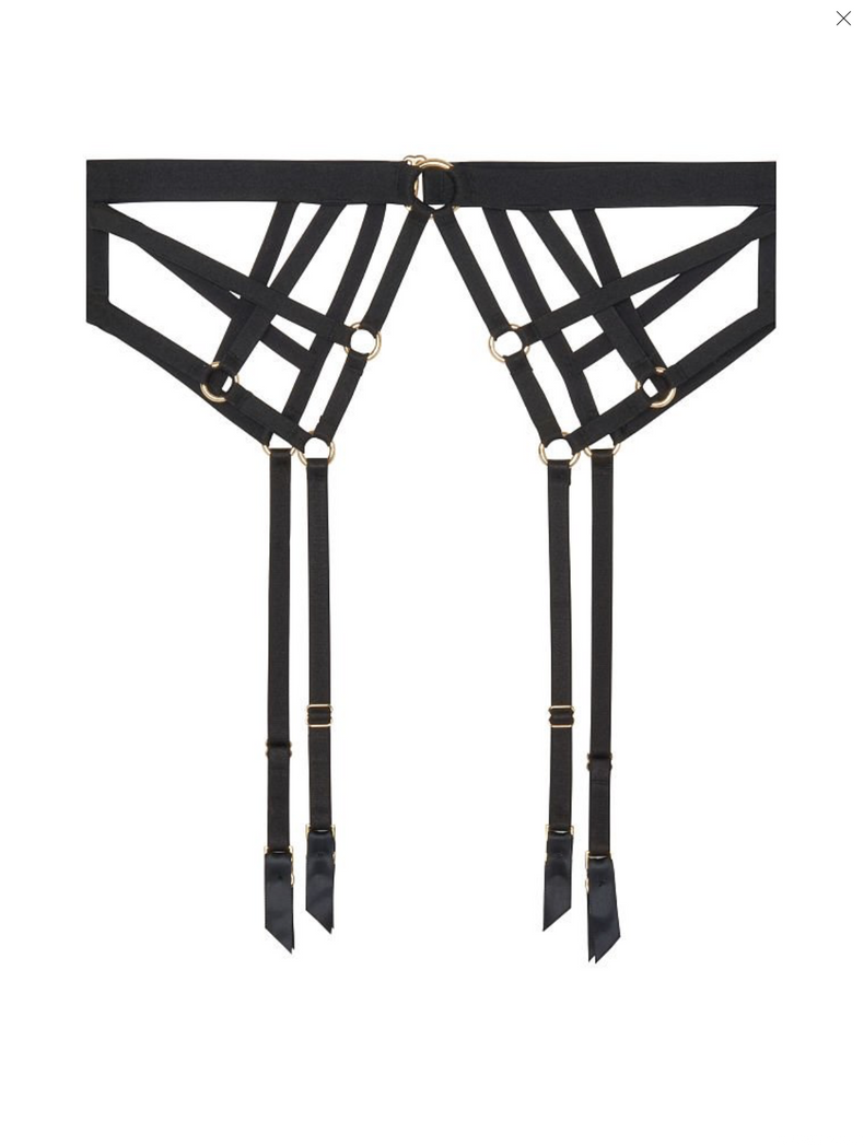 Чорний пояс з підв'язками для панчох Victoria's Secret Strappy Garter Belt, M\L