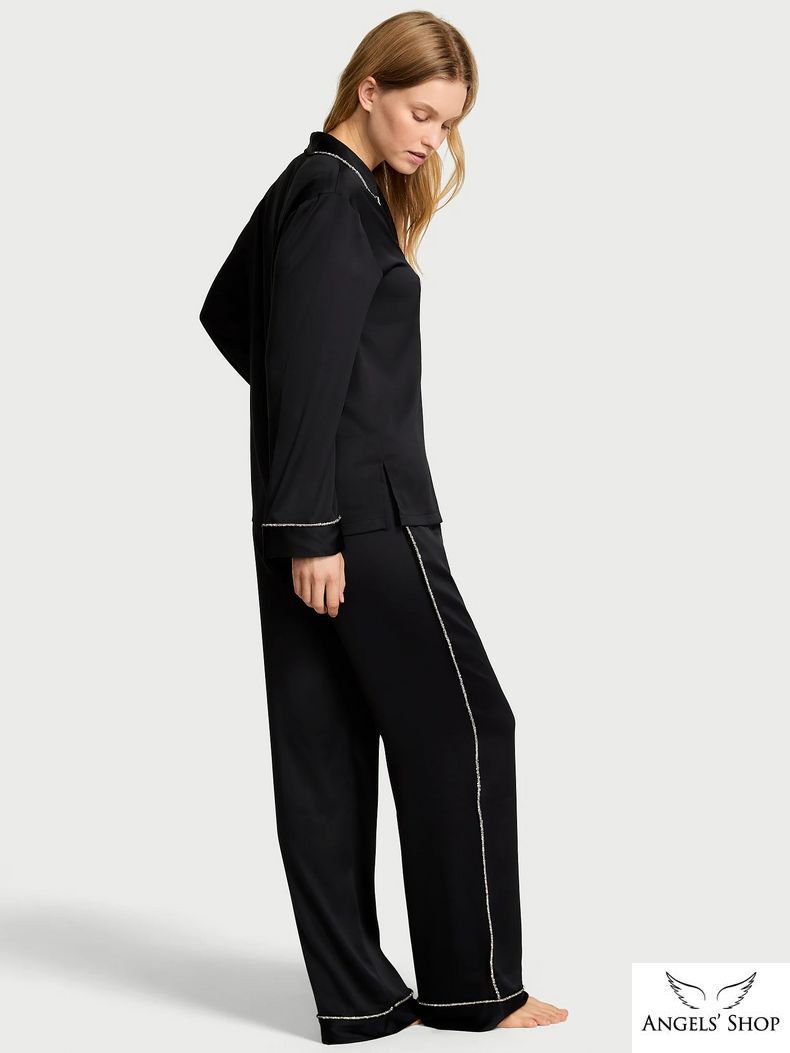 Сатиновая пижама Signature Satin Shine Long Pajama Set Victoria's Secret