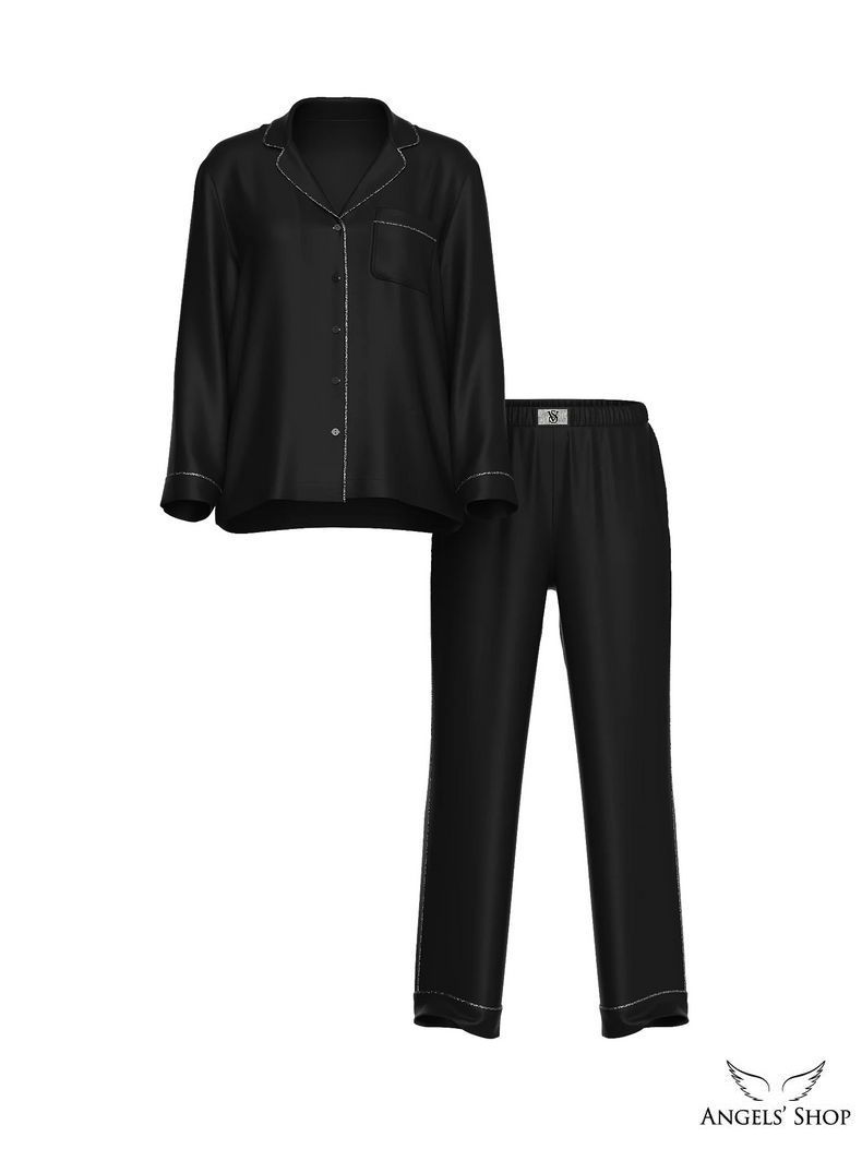 Сатиновая пижама Signature Satin Shine Long Pajama Set Victoria's Secret