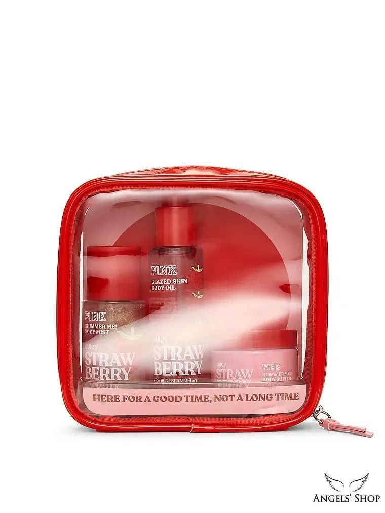 Подарунковий набір Victoria's Secret PINK Juicy Strawberry Let's Glow Away Shimmer Travel Set