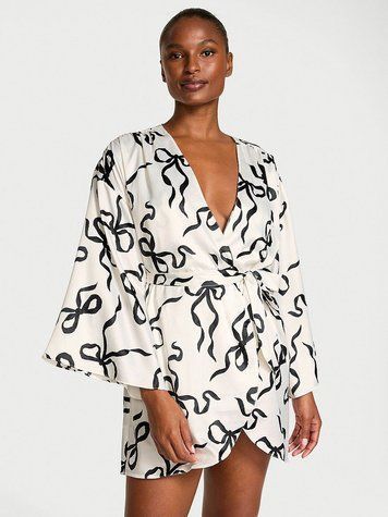 Сатиновий халат Satin Short Robe Victoria&rsquo;s Secret, M\L