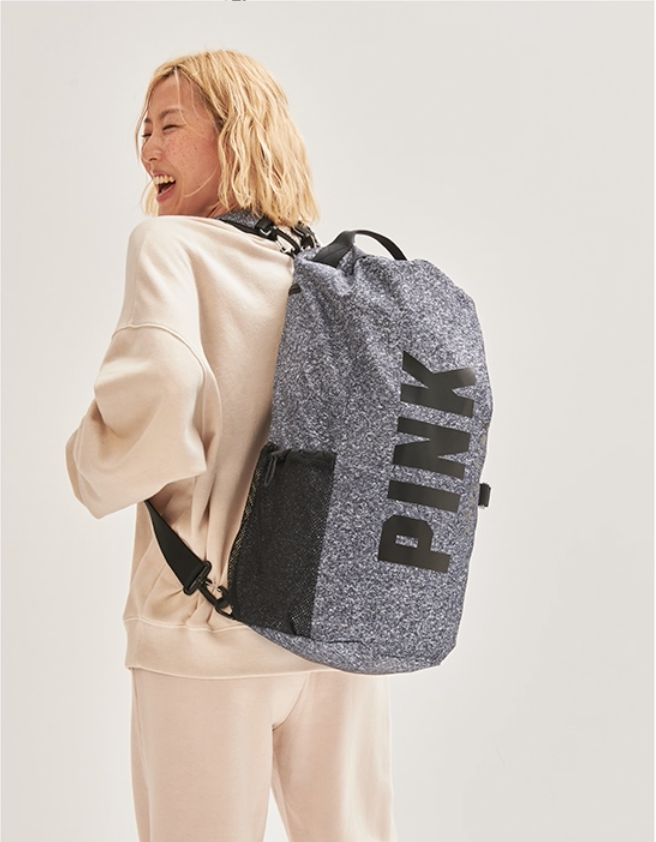 Серая сумка-рюкзак Victoria's Secret PINK Weekender Duffle Bag
