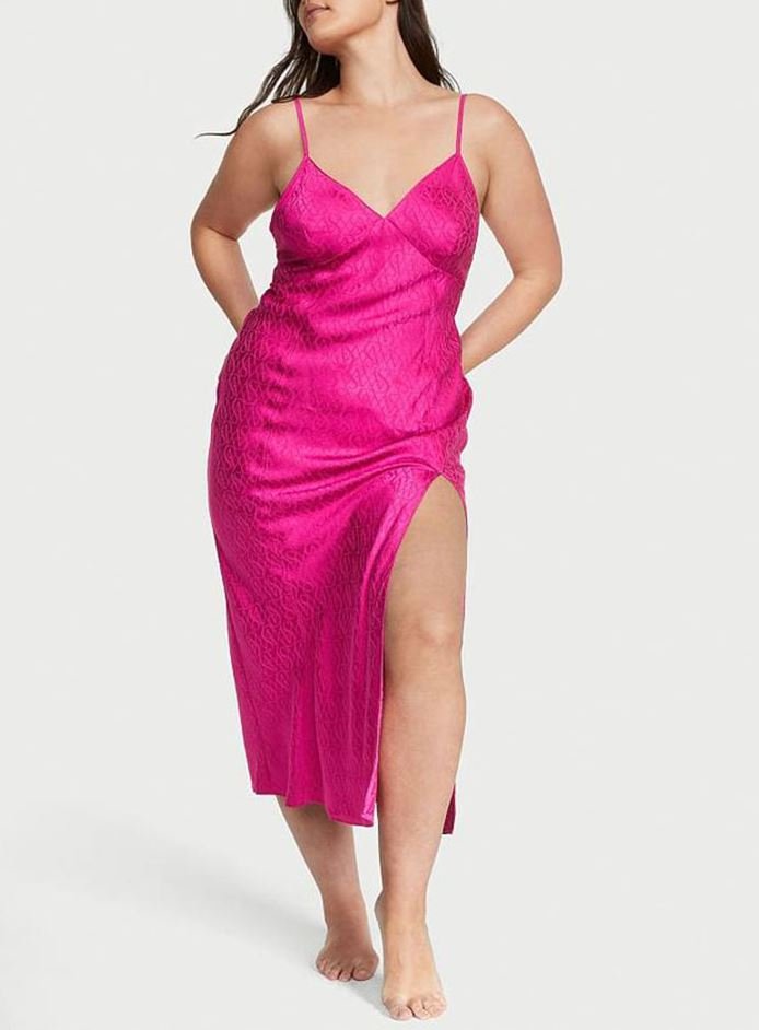 Платье/Ночная Рубашка Слип Дрес Victoria's Secret Icon Satin Midi Slip, XS