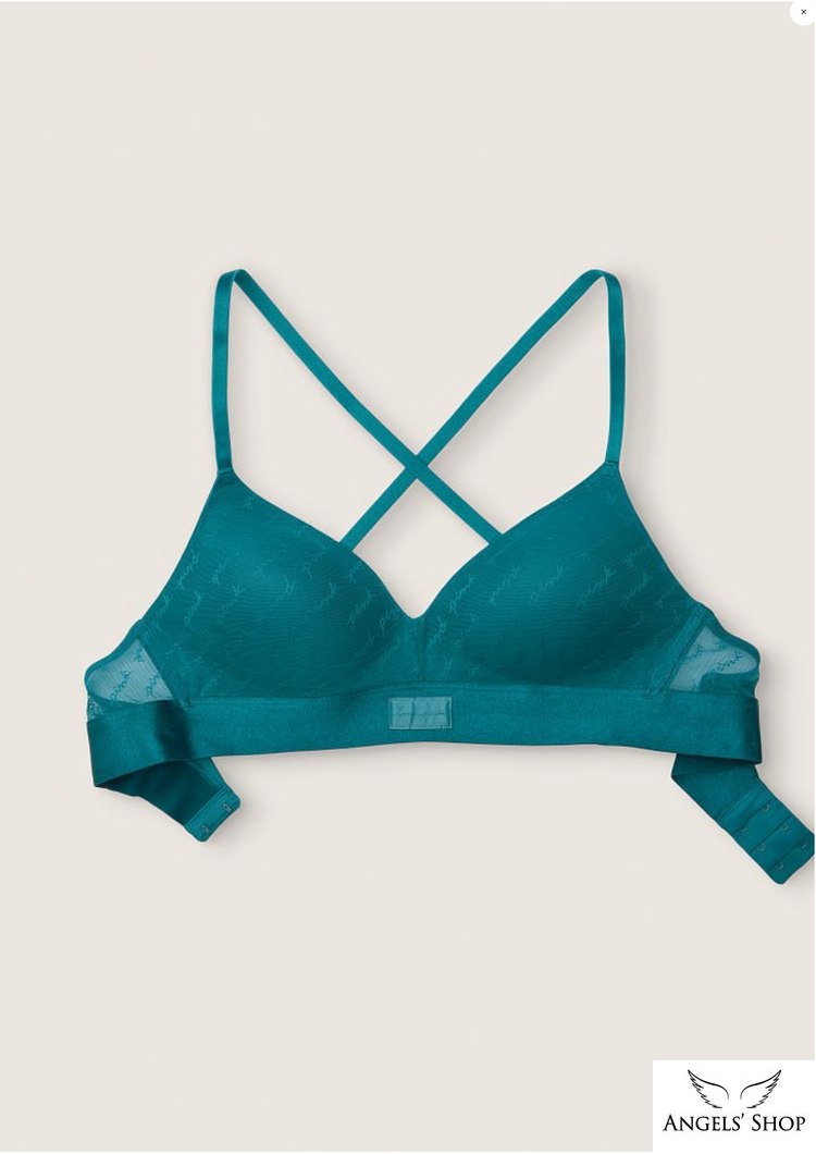 Синій бюстгальтер демі Victoria's Secret Pink Wear Everywhere Wireless Lightly-Lined Bra, 34B