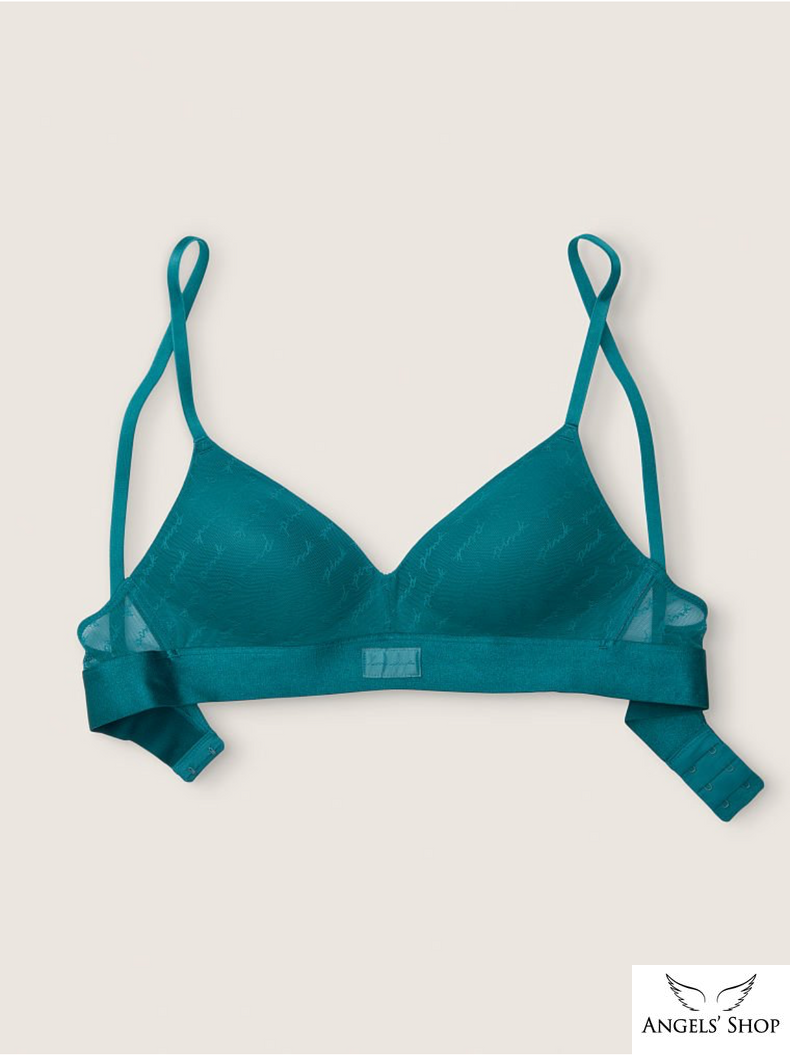 Синій бюстгальтер демі Victoria's Secret Pink Wear Everywhere Wireless Lightly-Lined Bra, 34B