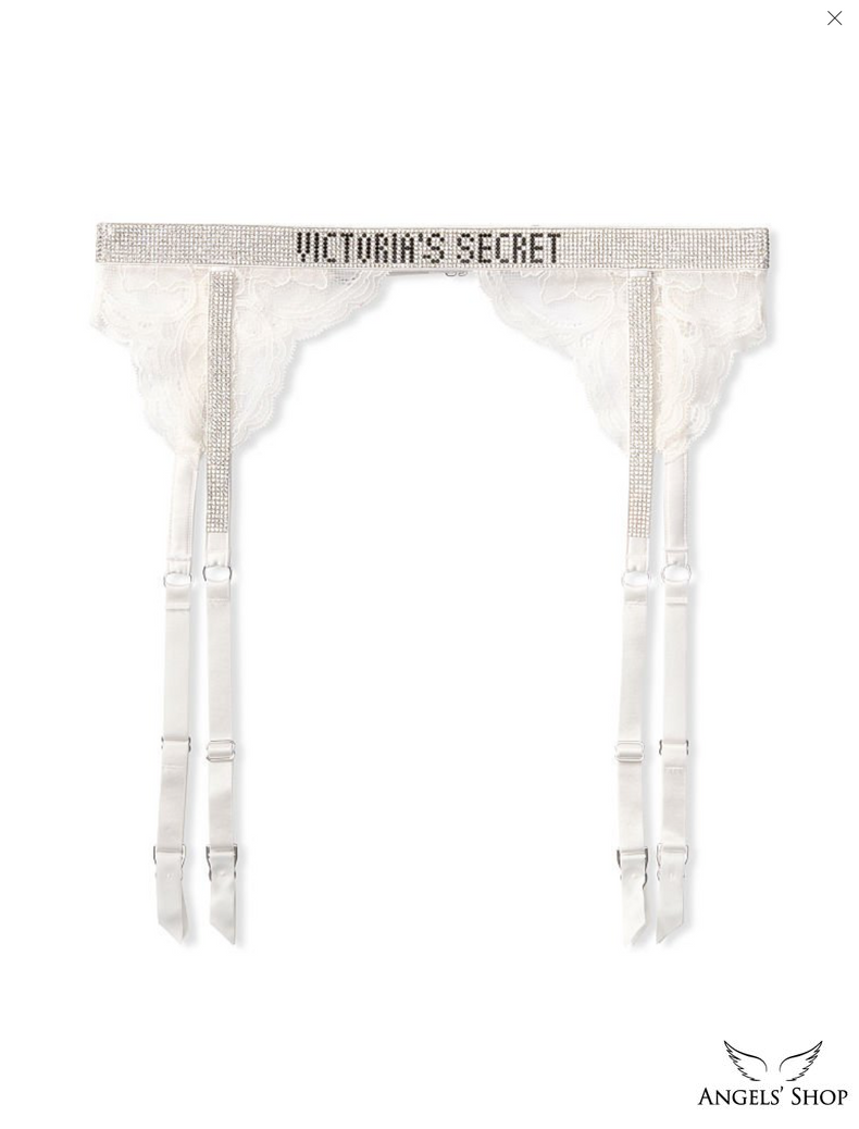 Белый кружевной пояс со стразами Victoria's Secret Shine Strap Lace Garter Belt, XS\S
