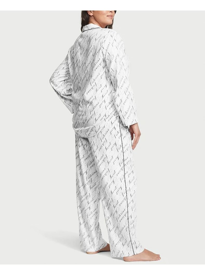 Коттоновая пижама с принтом Victoria's Secret Cotton Long PJ Set в клетку, M