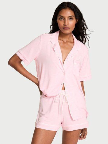 Розовая пижама Modal Short Pajama Set Victoria's Secret розовый