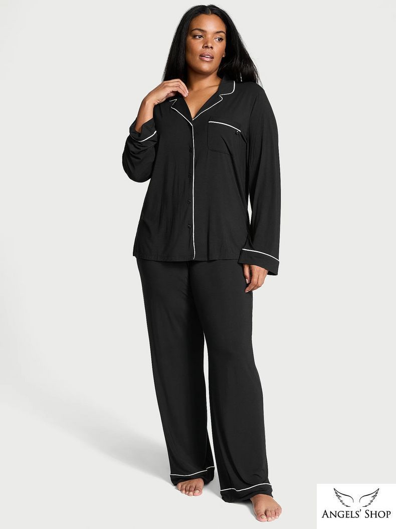 Піжама чорна Victoria&rsquo;s Secret Modal Soft Long Pajama Set, M