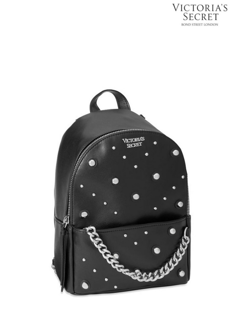 Черный рюкзак Victoria’s Secret Small Backpack Silver Dot