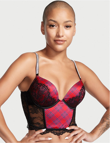 Бюстье с двойным пуш-апом со стразами Victoria's Secret Bombshell Add-2-Cups Push-Up Corset Top, 32D