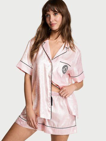 Victoria's Secret Glazed Satin Short Pajama Set, M