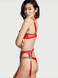 Червоний мереживний пояс зі стразами Victoria's Secret Shine Strap Lace Garter Belt, XS\S