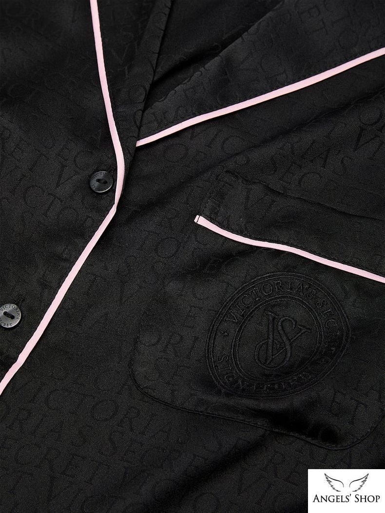 Сатиновая пижама Victoria's Secret Signature Satin Short Pajama Set