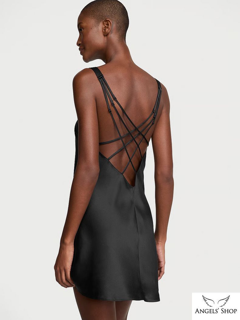Сатиновая ночная сорочка Scattered Shine Strap Satin Strappy-Back Slip