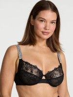 Бюстгальтер Shine Strap Lace Unlined Full-Cup Bra чорний