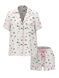 Белая пижама с принтом Flannel Short Pajama Set Victoria's Secret белый