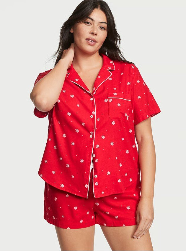 Красная котоновая пижама Victoria's Secret с шортами, XS