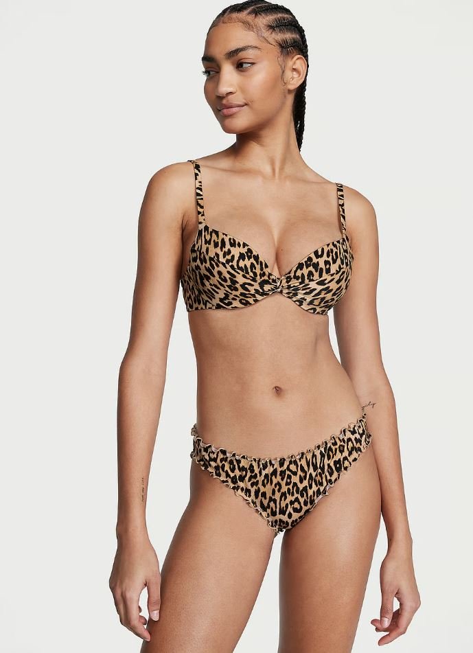 Леопардовый раздельный купальник Victoria's Secret Mix-and-Match Twist, 34B, XS