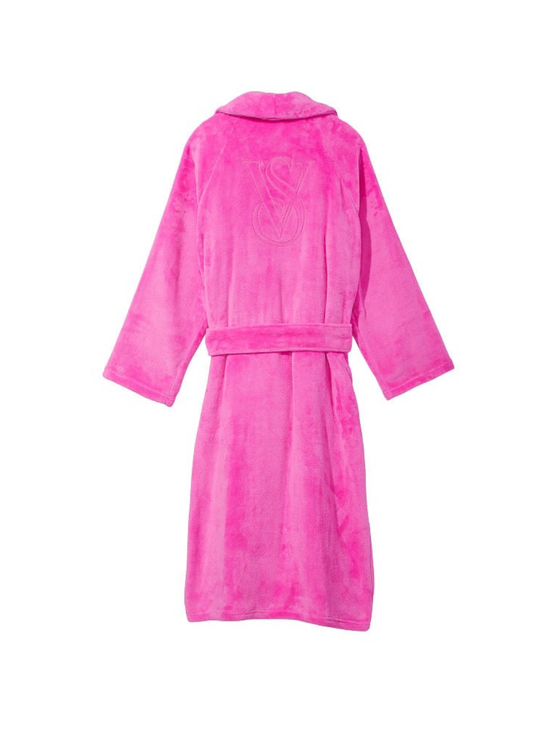 Рожевий плюшевий халат Victoria's Secret Plush Long Robe, XS\S