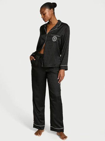 Сатинова піжама Glazed Satin Long Pajama Set Victoria's Secret, XL