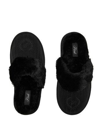 Чорні капці Cable Knit Slippers PINK Victoria&rsquo;s Secret чорний