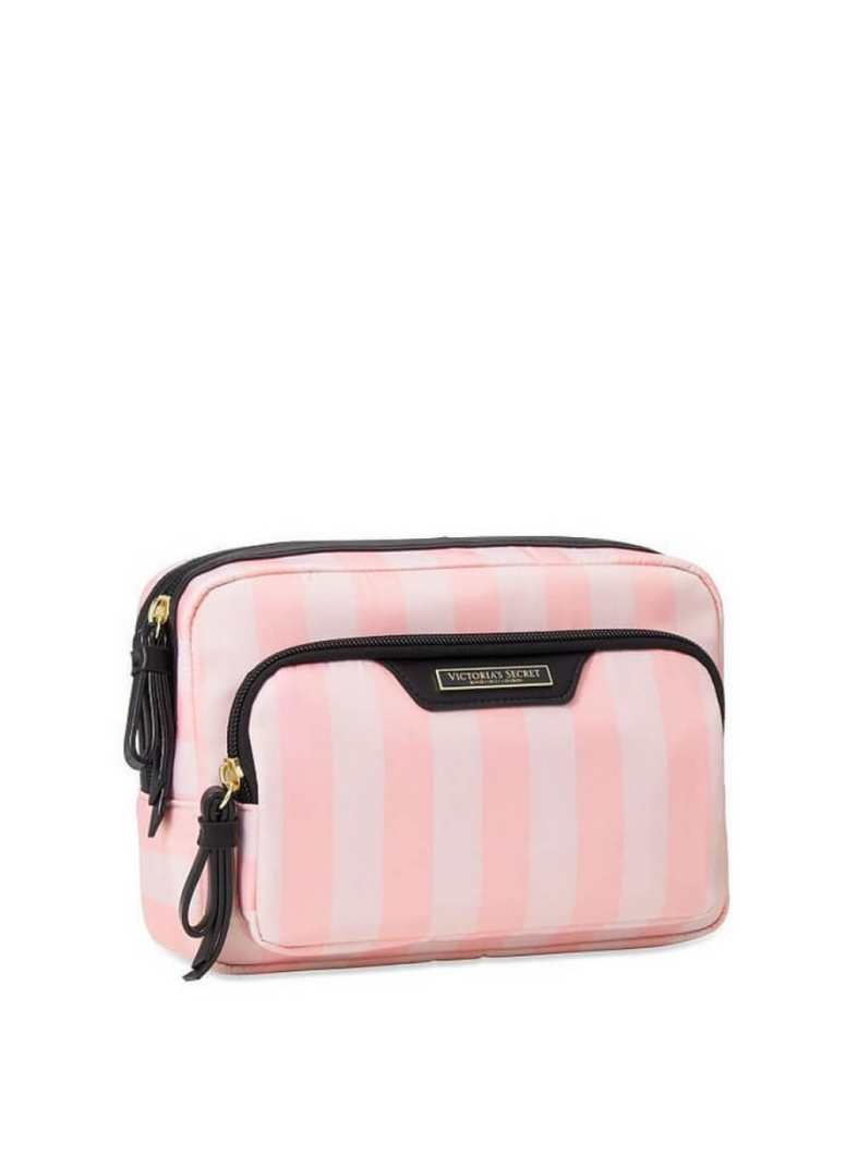 Розовая косметичка Victoria’s Secret Glam Bag Signature Stripe