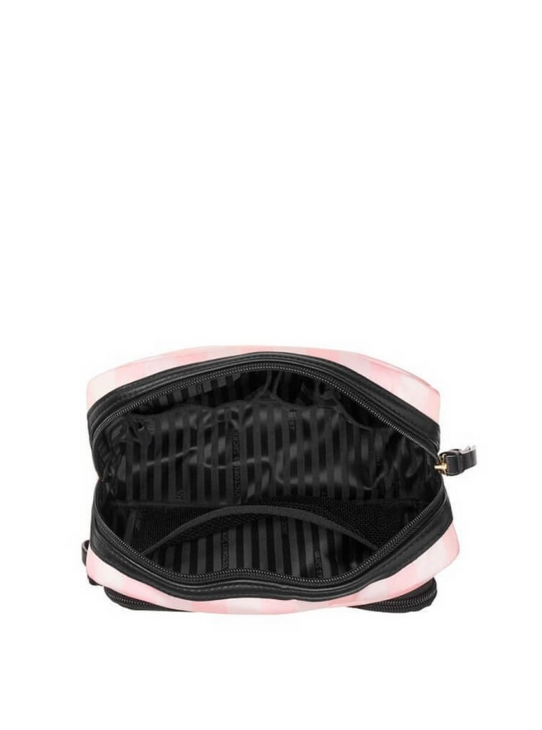 Рожева косметичка Victoria’s Secret Glam Bag Signature Stripe