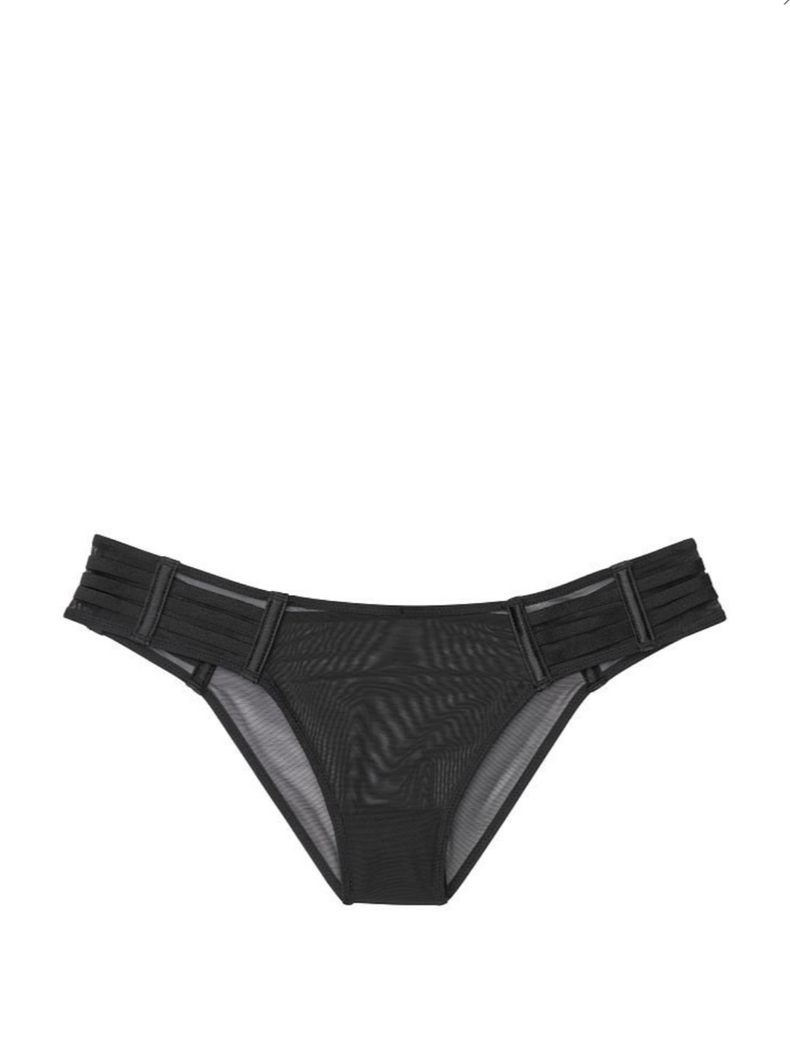 Черный комплект белья из сеточки Victoria’s Secret Unlined Mesh, 36B, XS