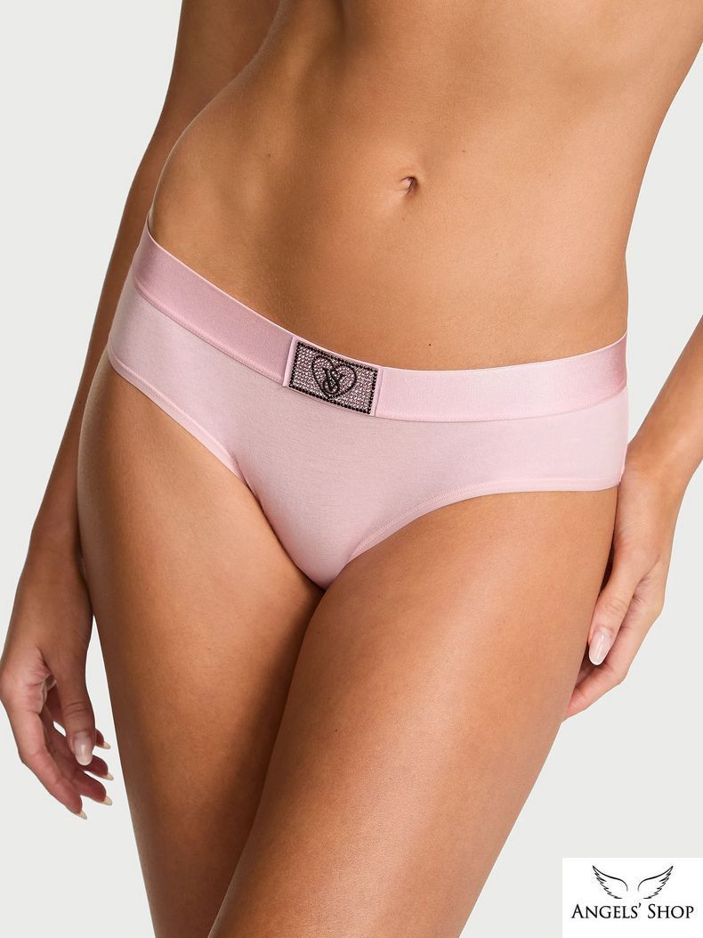 Рожеві трусики-сліпи Logo Cotton Heart Shine Patch Hiphugger Panty Victoria's Secret рожевий
