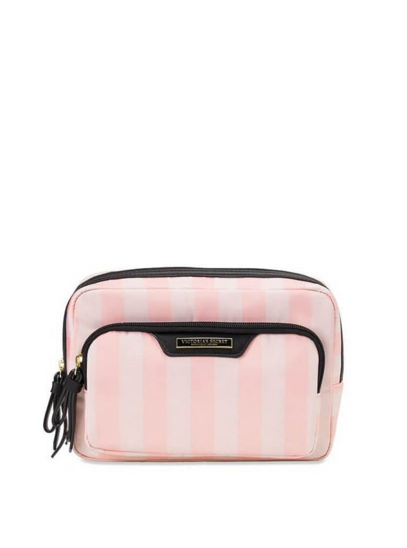 Розовая косметичка Victoria’s Secret Glam Bag Signature Stripe