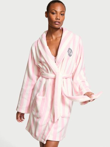 Розовый плюшевый халат Victoria's Secret Short Cozy Robe, XS\S