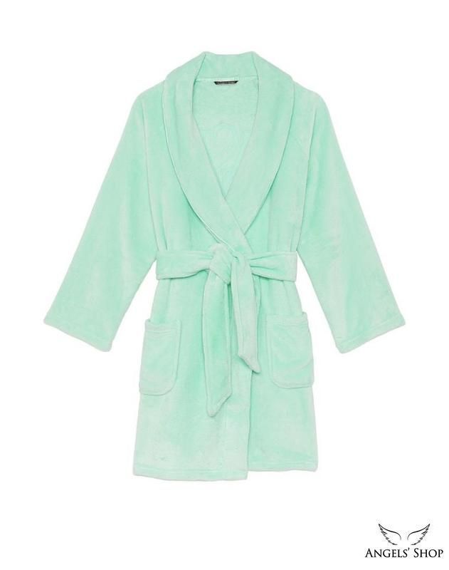 Мятный плюшевый халат Victoria&rsquo;s Secret Logo Short Cozy Robe, M\L