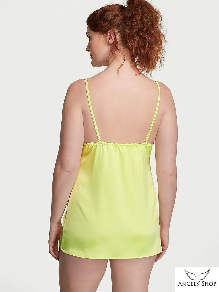Сатиновая ночная сорочка Tease Satin Lace-Trim Mini Slip Victoria's Secret
