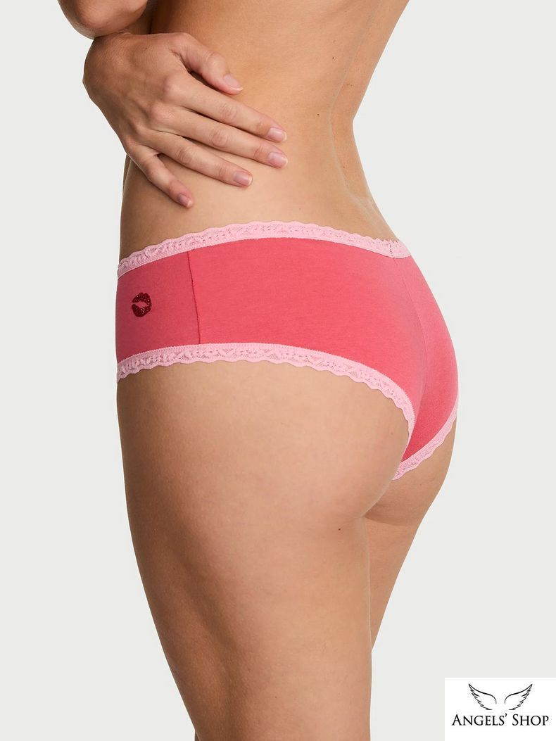 Рожеві трусики-чіки Cotton Lace-Waist Cheeky Panty рожевий