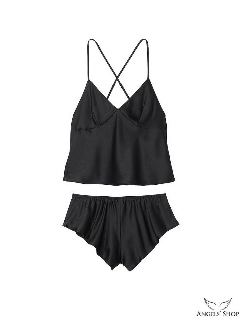 Сатиновая пижама Satin Open-Back Cami & Shorts Set Victoria's Secret