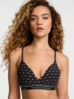 Чорний бюстгальтер серденька  Lightly Lined Wireless Cotton Bra чорний