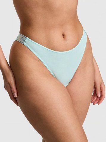 Трусики‑стринги Logo Cotton High-Leg Thong Panty