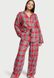 Красная коттоновая пижама Victoria's Secret Cotton Long PJ Set в клетку, XS