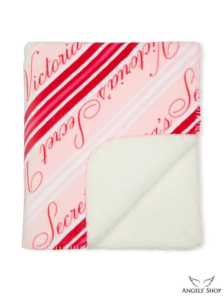 Плед у смужку Cozy plush Blanket Victoria&rsquo;s Secret рожевий
