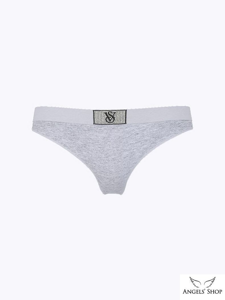 Трусики-стринги Victoria's Secret Logo Cotton Shine Patch Thong Panty