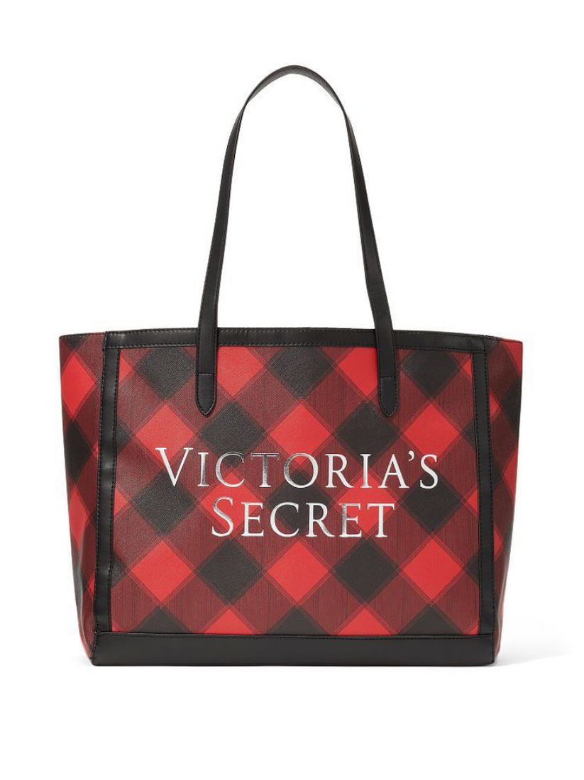 Красная сумка Victoria’s Secret Plaid Carryall Tote