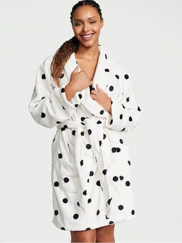 Білий плюшевий халат Victoria&rsquo;s Secret Logo Short Cozy Robe, M\L