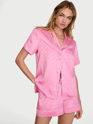 Сатинова піжама Signature Satin Short Pajama Set Victoria's Secret