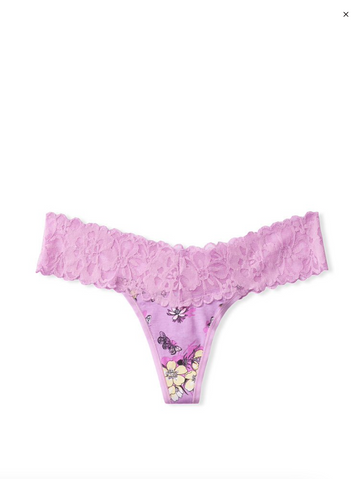Victoria's Secret Lace Waist Cotton Thong Panty