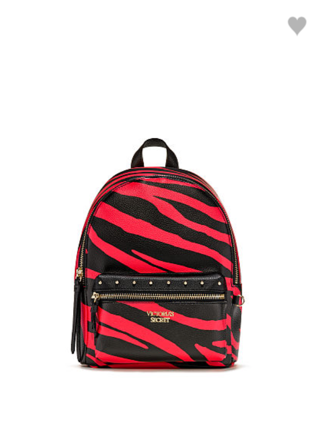 Красный рюкзак зебра Victoria’s Secret Red Zebra Print Small City Backpack