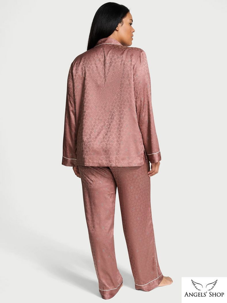 Сатинова піжама Glazed Satin Dew Drop Long Pajama Set Victoria&rsquo;s Secret