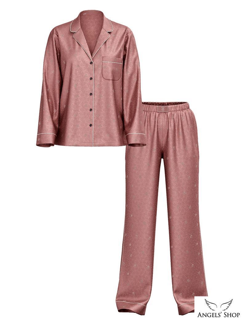 Сатинова піжама Glazed Satin Dew Drop Long Pajama Set Victoria&rsquo;s Secret